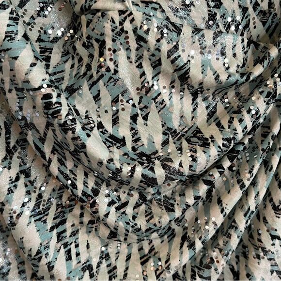 Vintage Y2K Fairy Sparkle Top Sz M Surplice Abstract Flowy Lightweight 90s Boho - Picture 4 of 9